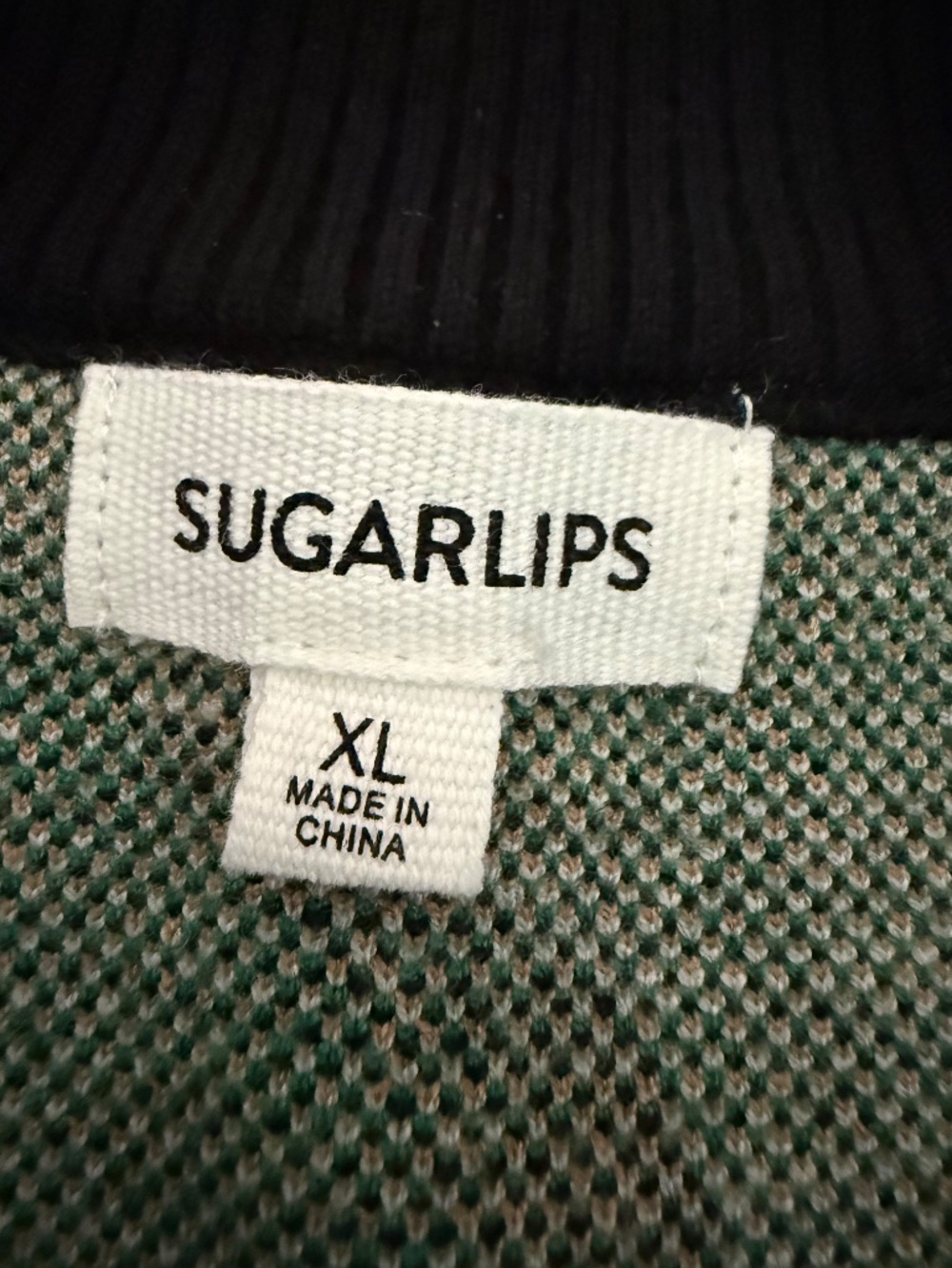 Sugarlips Carrey Floral Quarter Zip Sweater Green Black XL NWOT - Picture 9 of 16